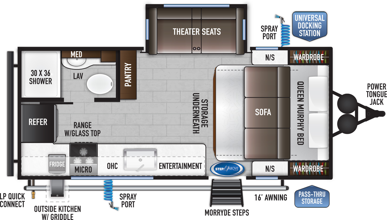 2023 EAST TO WEST RV DELLA TERRA 180MB, , floor-plans-day image number 0